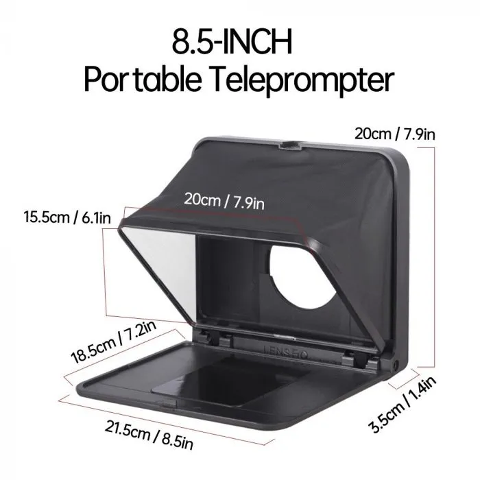 Lensgo TC7 Teleprompter for Video Recording Live Streaming Camera and Mobile Phone - Image 3