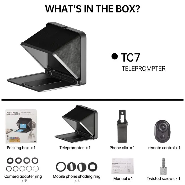 Lensgo TC7 Teleprompter for Video Recording Live Streaming Camera and Mobile Phone - Image 2