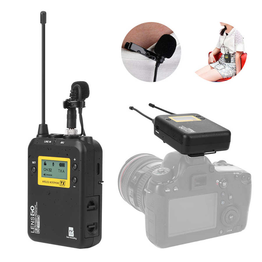 LENSGO-LWM-328C-Wireless-Microphone-Lapel-Lavalier-Condensador-Microfone-Mic-for-Smartphones-DSLR-Cameras-Interview-Recording-1
