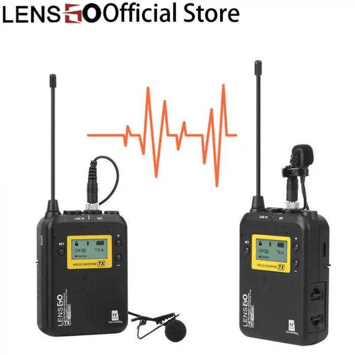LENSGO LWM-328C Wireless Microphone Lapel Lavalier Condensador microphone Mic for Smartphones DSLR Cameras Interview Recording - Image 1