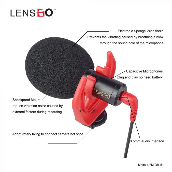 Lensgo LYM-DMM1 Microphone Mic For Caonon Sony Nikon Home Studio Audio Video - Image 4