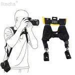 Black Double Dual Camera Shoulder Strap for all cameras