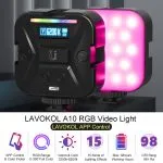 LAVOKOL A10 RGB Light Mini LED Panel Camera Lamp with Smartphone APP - Image 2