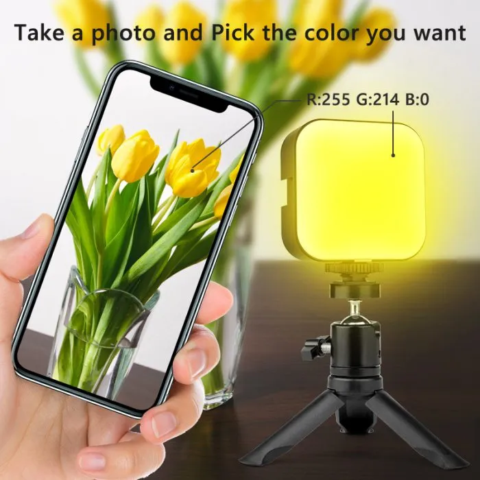 LAVOKOL A10 RGB Light Mini LED Panel Camera Lamp with Smartphone APP - Image 4