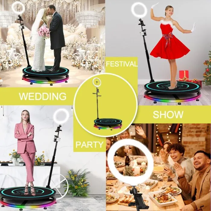 360 Photo Booth Automatic Photobooth Machine with Ytok Application for Mobile Phone and Video Camera Photo Booth 80cm - Image 3