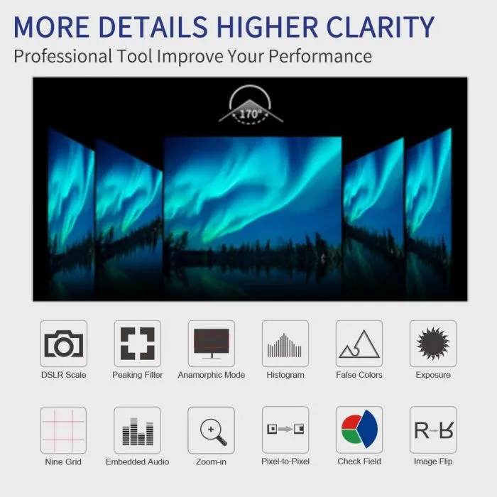 FEELWORLD FW1018SPV1 10.1 Inch IPS 1920X1200 3G-SDI HDMI Camera-Top Monitor with Focus Assist Histogram False Colors Exposure - Image 7