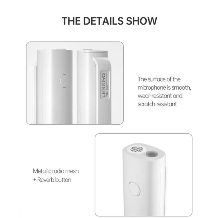 LENSGO 518C Wireless Lavalier Microphone Audio Video Recording Mobile Phone with Noise Reduction Feature - Image 5