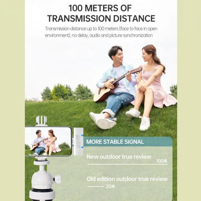 LENSGO 518C Wireless Lavalier Microphone Audio Video Recording Mobile Phone with Noise Reduction Feature - Image 7