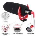 LensGO LYM-DMM2 Wired Microphone Super-cardiod Video Recording Mic for Camera Smartphones - Image 3