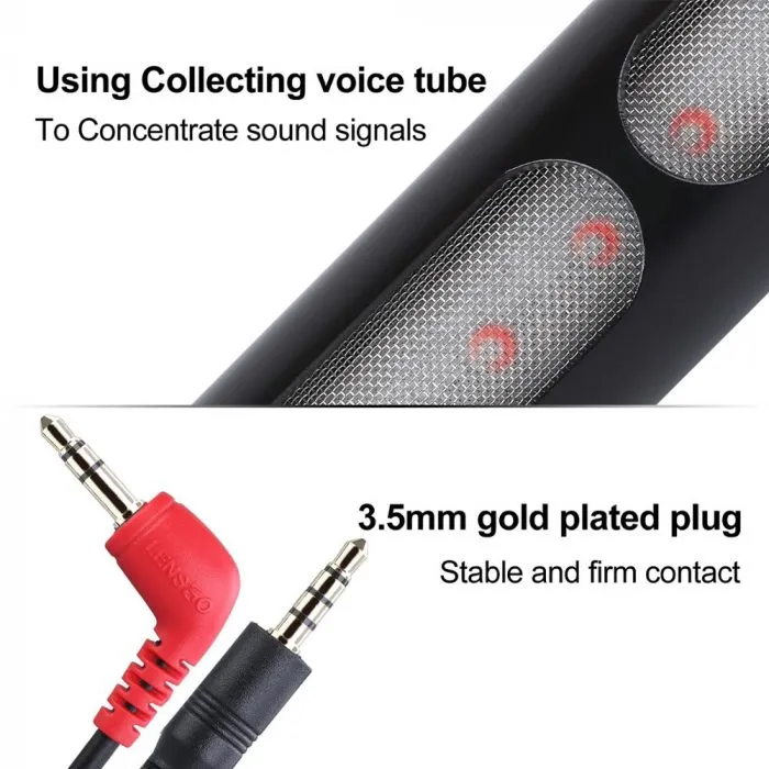 LensGO LYM-DMM2 Wired Microphone Super-cardiod Video Recording Mic for Camera Smartphones - Image 4