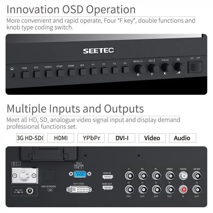Seetec 4K133-9HSD-192 Monitor Director 13.3 Inch IPS 3G-SDI 4K HDMI for Broadcast  Desktop and Live Events - Image 3