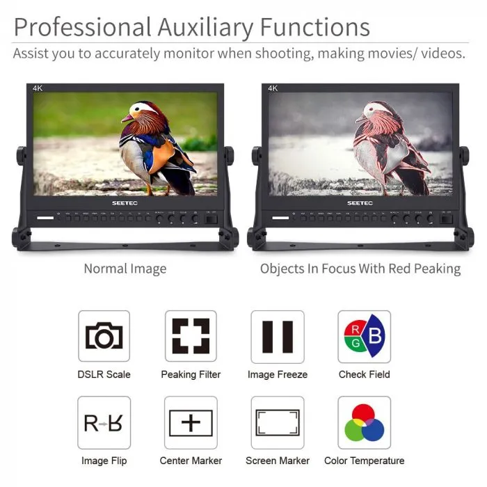 Seetec 4K133-9HSD-192 Monitor Director 13.3 Inch IPS 3G-SDI 4K HDMI for Broadcast  Desktop and Live Events - Image 4