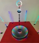 360 Photo Booth Machine for Parties Glass Automatic Spin PhotoBooth with Remote Control, Ring Light Slow Motion Camera Booth - Image 4