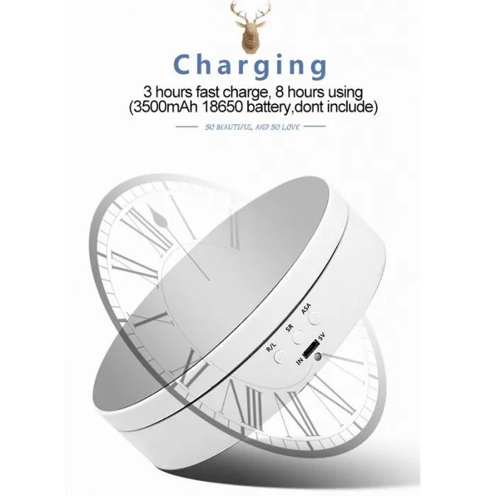 3 Speeds Rotating Display Stand Mirror 360 Degree Turntable Jewelry Holder Battery for Photography Video Shooting Props - Image 5