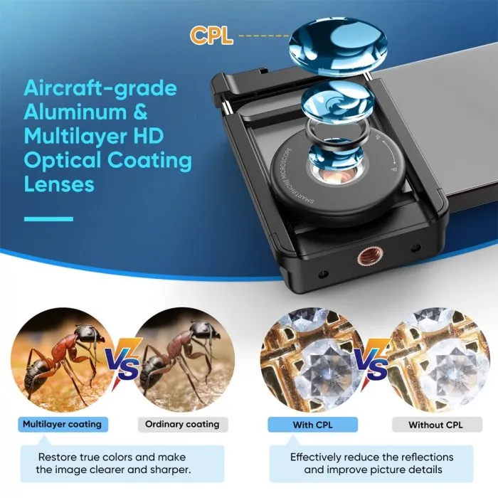 APEXEL HD 100X Microscope Magnifier Macro Phone Lens for Iphone and Mobile Phones - Image 2