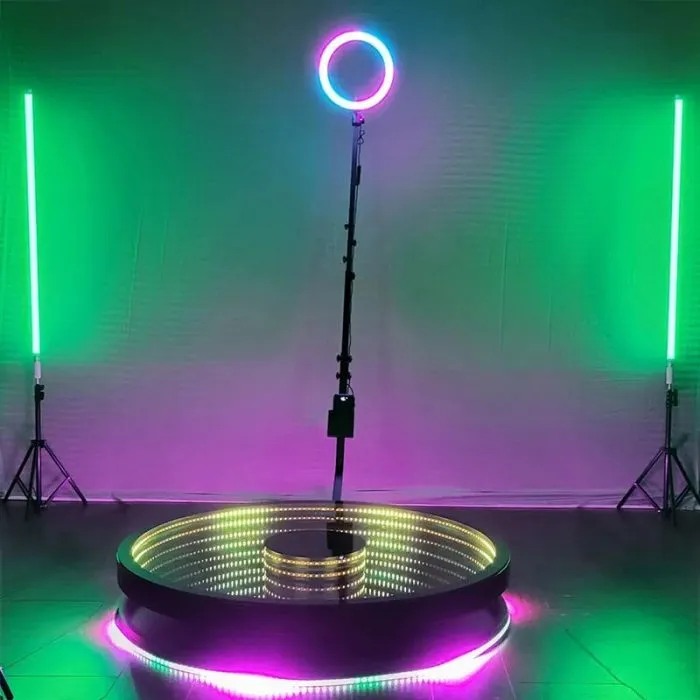 Photobooth LED Glass spin 360 Photo Booth Video Rotating Machine Selfie 100cm Stand For Wedding Party Events - Image 6