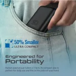 Promate Ultra-Compact Power Bank, With 22W Power Delivery, Qualcomm Quick Charge 3.0, 10000 mAh Battery Capacity, Black - Image 4