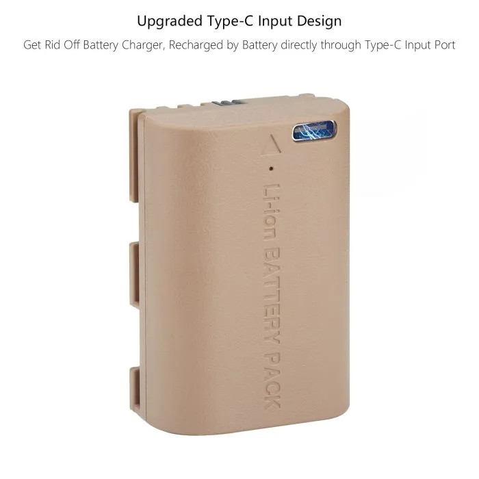 LP-E6NH 3200mAh Battery Replace LP-E6N LP-E6 Battery with Type-C Input For Canon Camera - Image 3