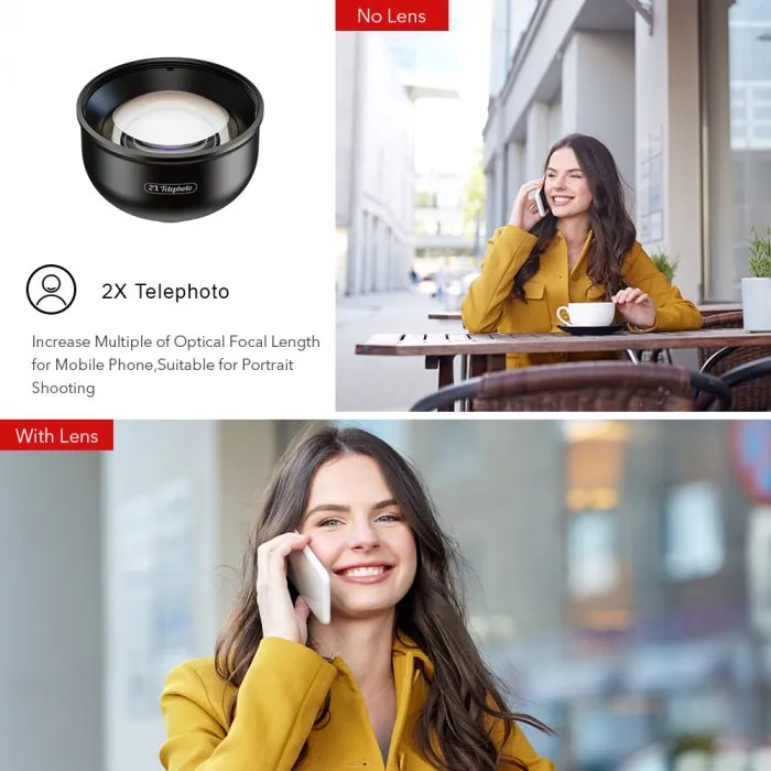 APEXEL HD 5 in 1 Camera Phone Lens 4K Wide Macro Portrait Super Fisheye Lens for iPhone Samsung and other Mobile Phones - Image 4