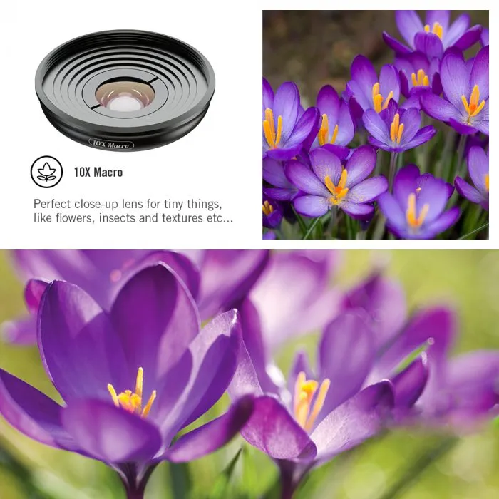 APEXEL HD 5 in 1 Camera Phone Lens 4K Wide Macro Portrait Super Fisheye Lens for iPhone Samsung and other Mobile Phones - Image 5