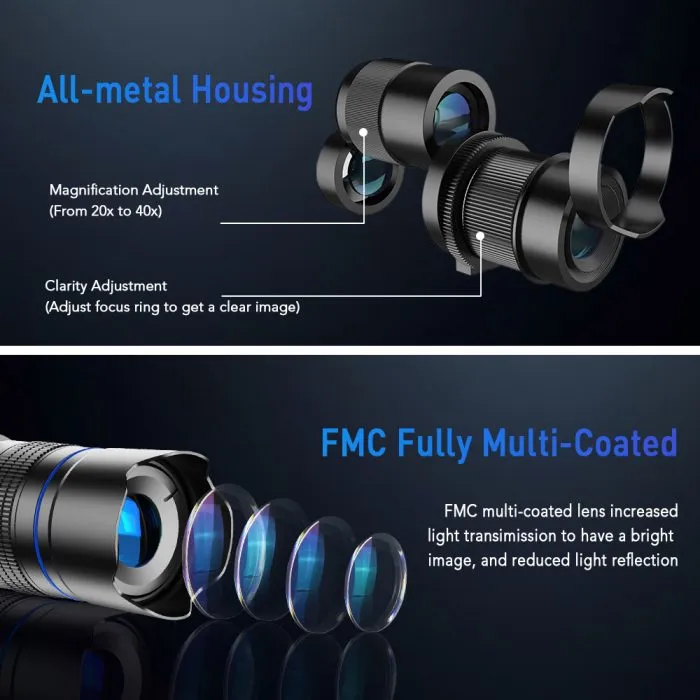 APEXEL Professional HD Telephoto Zoom Phone Lens 20-40X Powerful Monocular Telescope Mobile Telephoto Lens for Nauture Trips - Image 11