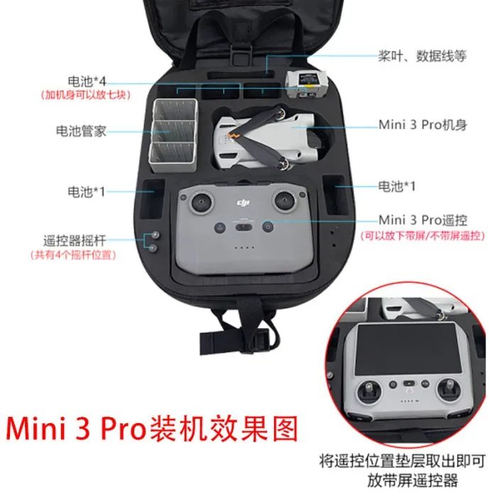 Backpack For DJI Mini 3 Pro Travel Hard Case Bag Waterproof and Anti-shock - Image 3