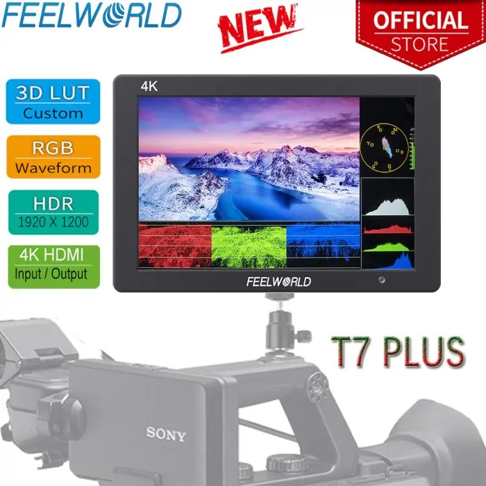 FEELWORLD T7 PLUS 7Inch 3D LUT On-camera Field Monitor Aluminum Housing 4K HDMI Input/ Output For Video Shooting - Image 1