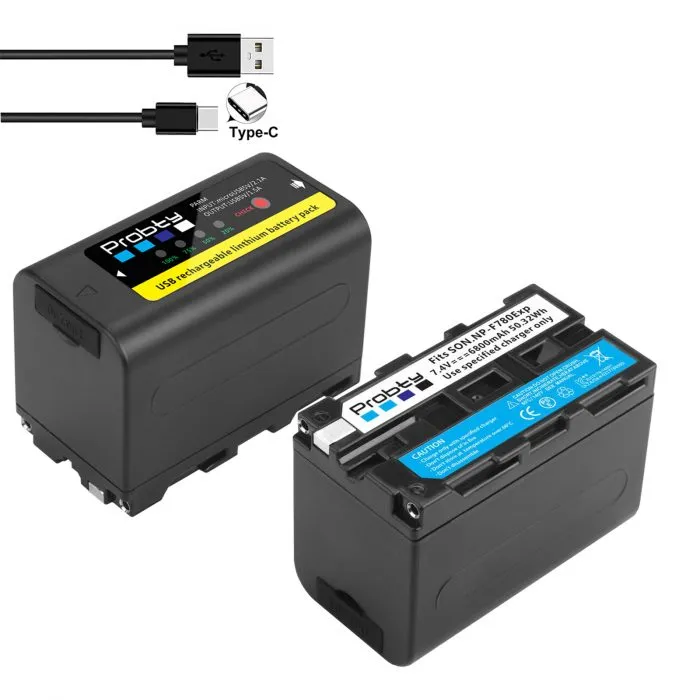Probty NP-F770 Camera Battery 6800mAh with LED Power Indicator for Sony - Image 5