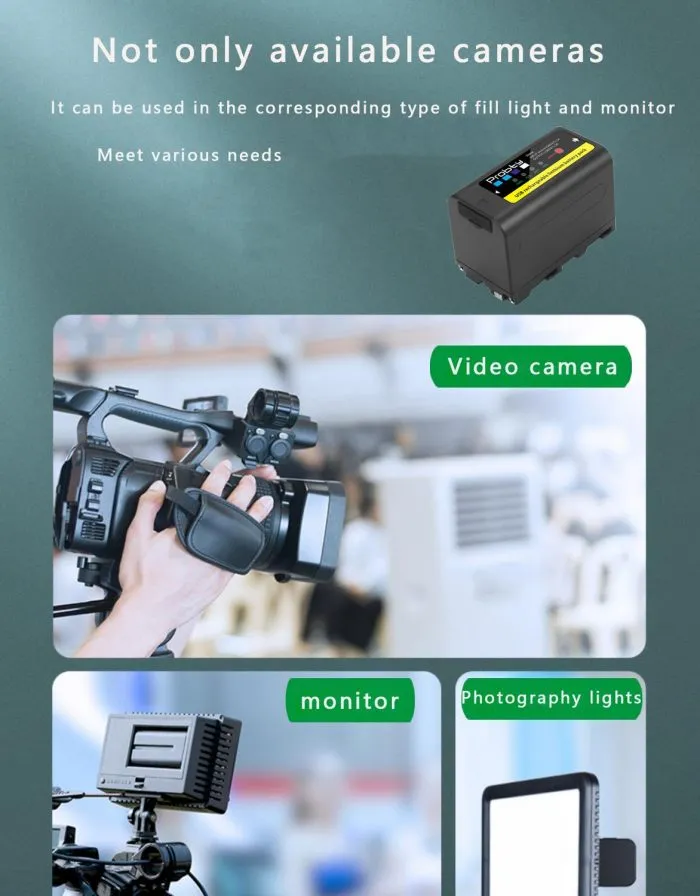 Probty NP-F770 Camera Battery 6800mAh with LED Power Indicator for Sony - Image 6