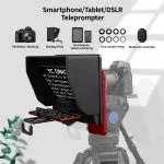 YC Onion Teleprompter for Camera Tablet Smart Phone with Remote Control & Lens Adapter Rings - Image 3