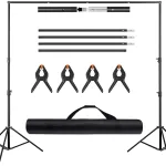 Xria 2 x 3m 6.5x10ft Photo Studio Background Support Stand Backdrop Crossbar Bracket