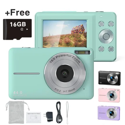 Digital Camera for Children with 16x Zoom 44MP for Photography and 1080P  for Video Recording (4 Colors) - PROFILM