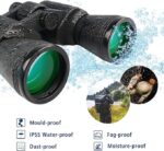 UncleHu 20x50 High Power Binoculars for Adults, Compact HD Professional/Daily Waterproof Binoculars Telescope for Bird Watching Travel Hunting Football Games Stargazing with Carrying Case and Strap - Image 6