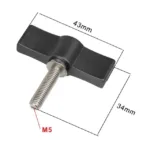 M5 Thread Thumb T-shaped Handle Lever Wing Nut Knob Screw for 15mm Rod Support System DSLR Camera Camcorder Tripod Mount