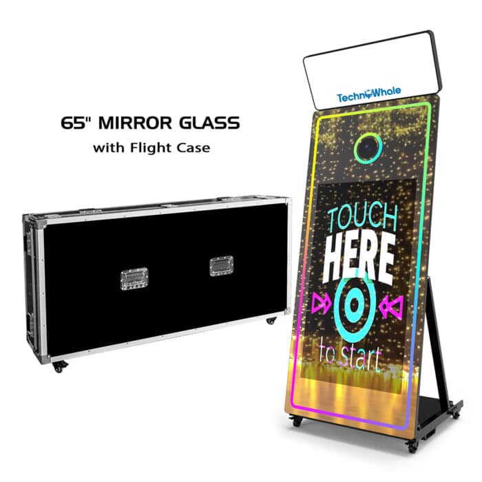 TechnoWhale Mirror Photo Booth 65 Inch Touch Screen with Canon 2000d Camera 43 Inch LCD Selfie Portable Photobooth For Wedding Party Activity Photo Booth Machine - Image 3