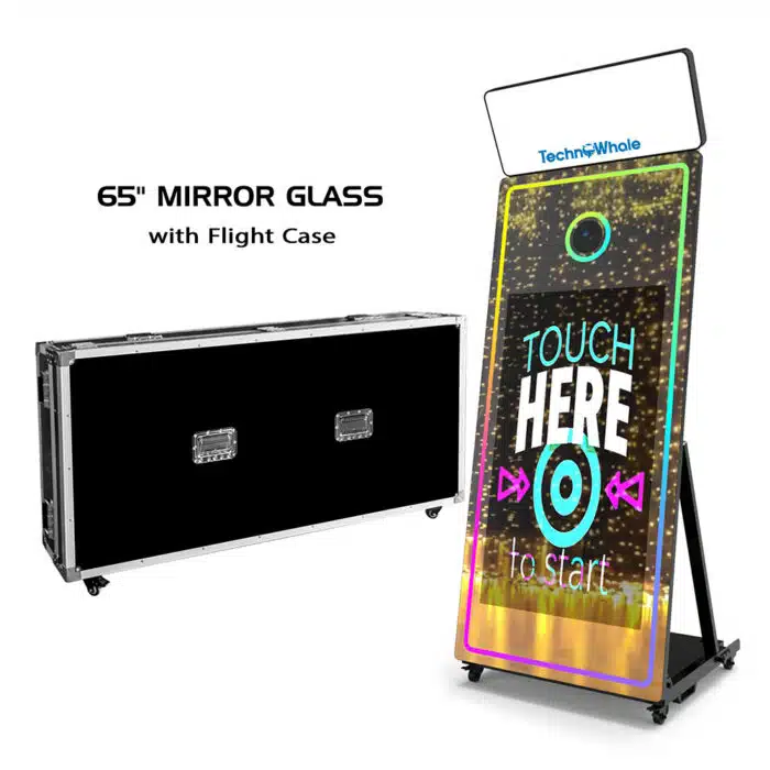 TechnoWhale Mirror Photo Booth 65 Inch Touch Screen with Canon 2000d Camera 43 Inch LCD Selfie Portable Photobooth For Wedding Party Activity Photo Booth Machine - Image 3