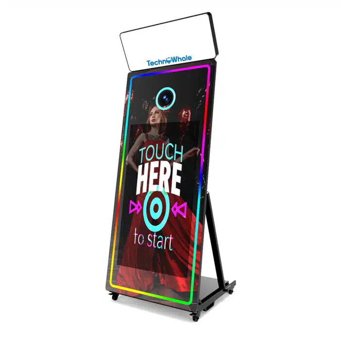 TechnoWhale Mirror Photo Booth 65 Inch Touch Screen with Canon 2000d Camera 43 Inch LCD Selfie Portable Photobooth For Wedding Party Activity Photo Booth Machine - Image 2