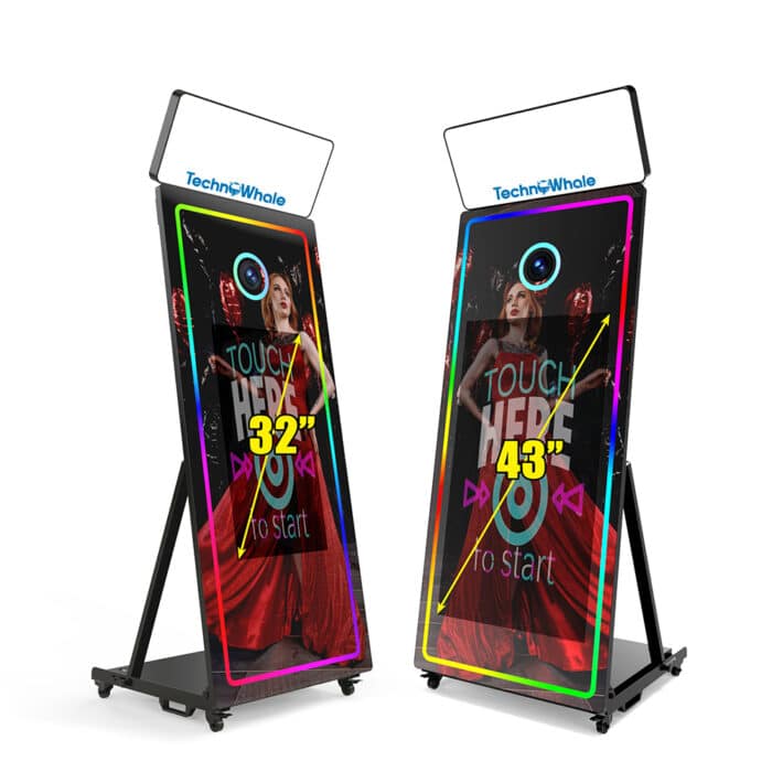 TechnoWhale Mirror Photo Booth 65 Inch Touch Screen with Canon 2000d Camera 43 Inch LCD Selfie Portable Photobooth For Wedding Party Activity Photo Booth Machine - Image 4