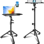 Projector Stand, Sturdy Durable Metal Laptop Tripod Stand with Wheels, Folding Floor Tripod Stand with Tray, Adjustable Height Portable DJ Equipment Stand for Indoors and Outdoors (29 Inch-69 Inch)