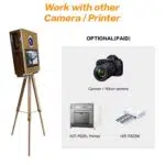 Xria Vintage Wooden Photo Booth with 15.6 inch Touch Screen Selfie Photobooth Compitable with DSLR Cameras for Weddings Parties anda Events - Image 4