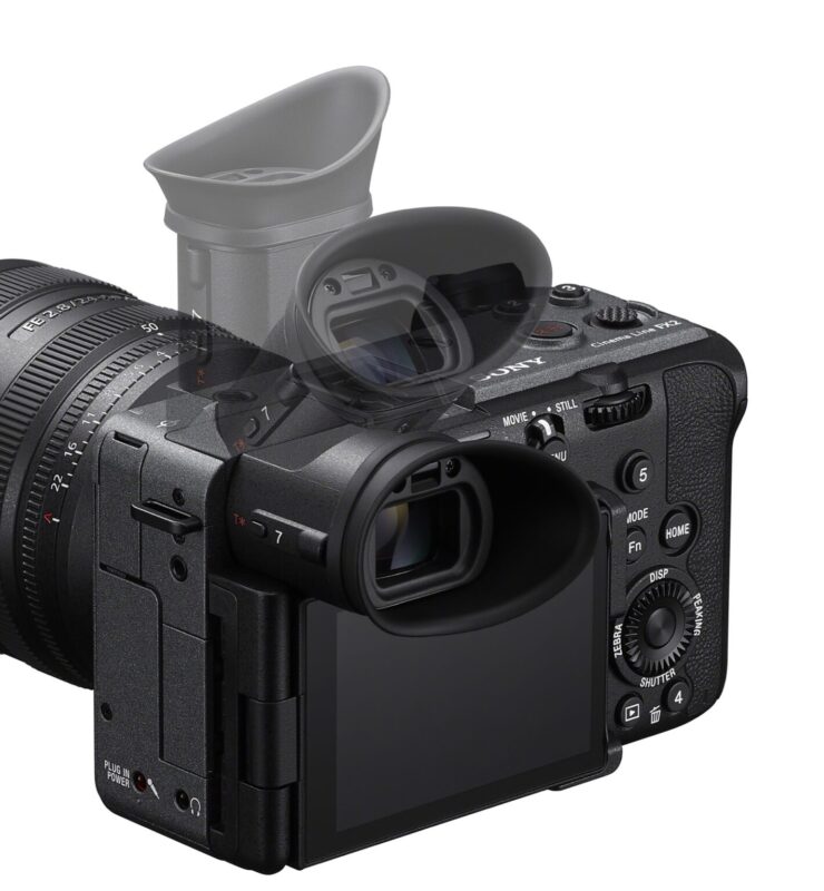 Tiltable EVF built into the Sony FX2. Image credit: Sony