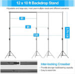 Xria Photo Video Studio Backdrop Stand 10x10ft (3x3m) Heavy Duty Adjustable Photography Background Support Stand - Image 4