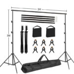 Xria Photo Video Studio Backdrop Stand 10x10ft (3x3m) Heavy Duty Adjustable Photography Background Support Stand