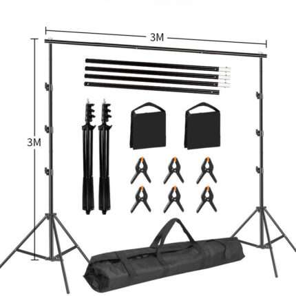 Xria Photo Video Studio Backdrop Stand 10x10ft (3x3m) Heavy Duty Adjustable Photography Background Support Stand