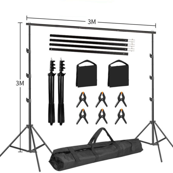 Xria Photo Video Studio Backdrop Stand 10x10ft (3x3m) Heavy Duty Adjustable Photography Background Support Stand - Image 1