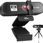 Xria XR-4K Webcam WithTripod 4K Resolution Usb Webcam With Microphone Privacy Cover and Autofocus Function for Computer PC and Mac Laptop