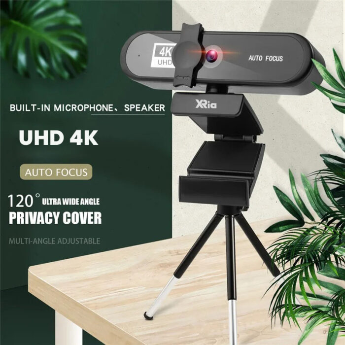 Xria XR-4K Webcam WithTripod 4K Resolution Usb Webcam With Microphone Privacy Cover and Autofocus Function for Computer PC and Mac Laptop - Image 6