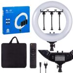 RL-21 LED Ring Light, 21 Inch Soft Ring Light for Smartphones, Camera, YouTube TikTok Videos with Tripod & 3 phone Holders