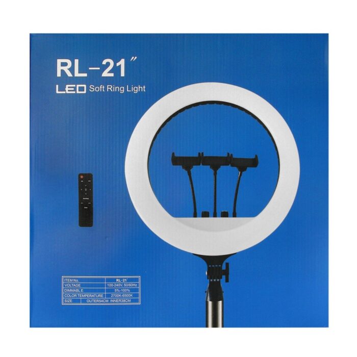 RL-21 LED Ring Light, 21 Inch Soft Ring Light for Smartphones, Camera, YouTube TikTok Videos with Tripod & 3 phone Holders - Image 5