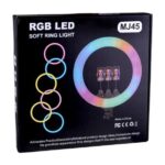MJ45 18-Inch RGB LED Ring Light with Tripod Stand & Phone Holder, Touch and Remote Control, Adjustable Brightness & Color Temperature for YouTube, Live Streaming, Makeup & Photography - Image 4